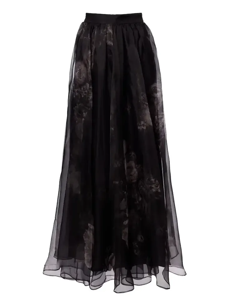 Hypnotic floral silk organza maxi skirt Hypnotic floral silk organza maxi skirt