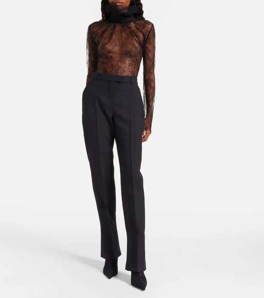 Alexander McQueen Wool and silk-blend straight pants | Thumbnail 6