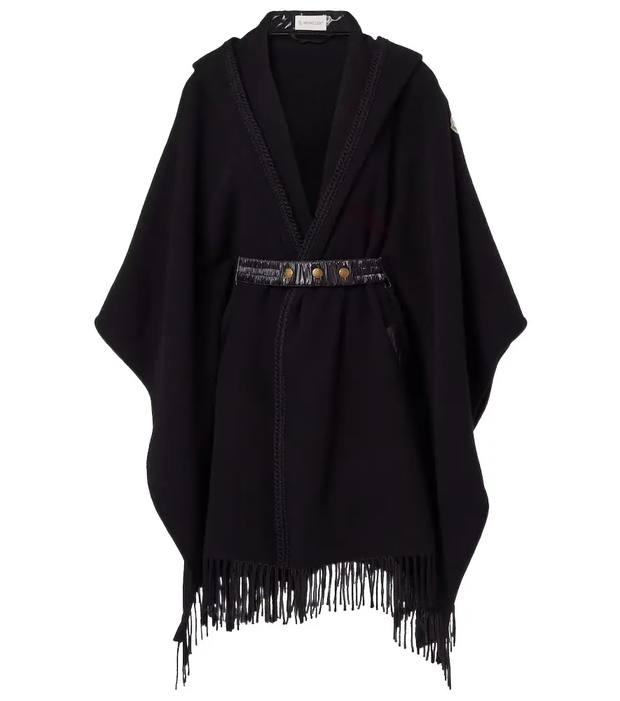 Moncler Fringed virgin wool cape | Image 1 Moncler Fringed virgin wool cape | Image 1