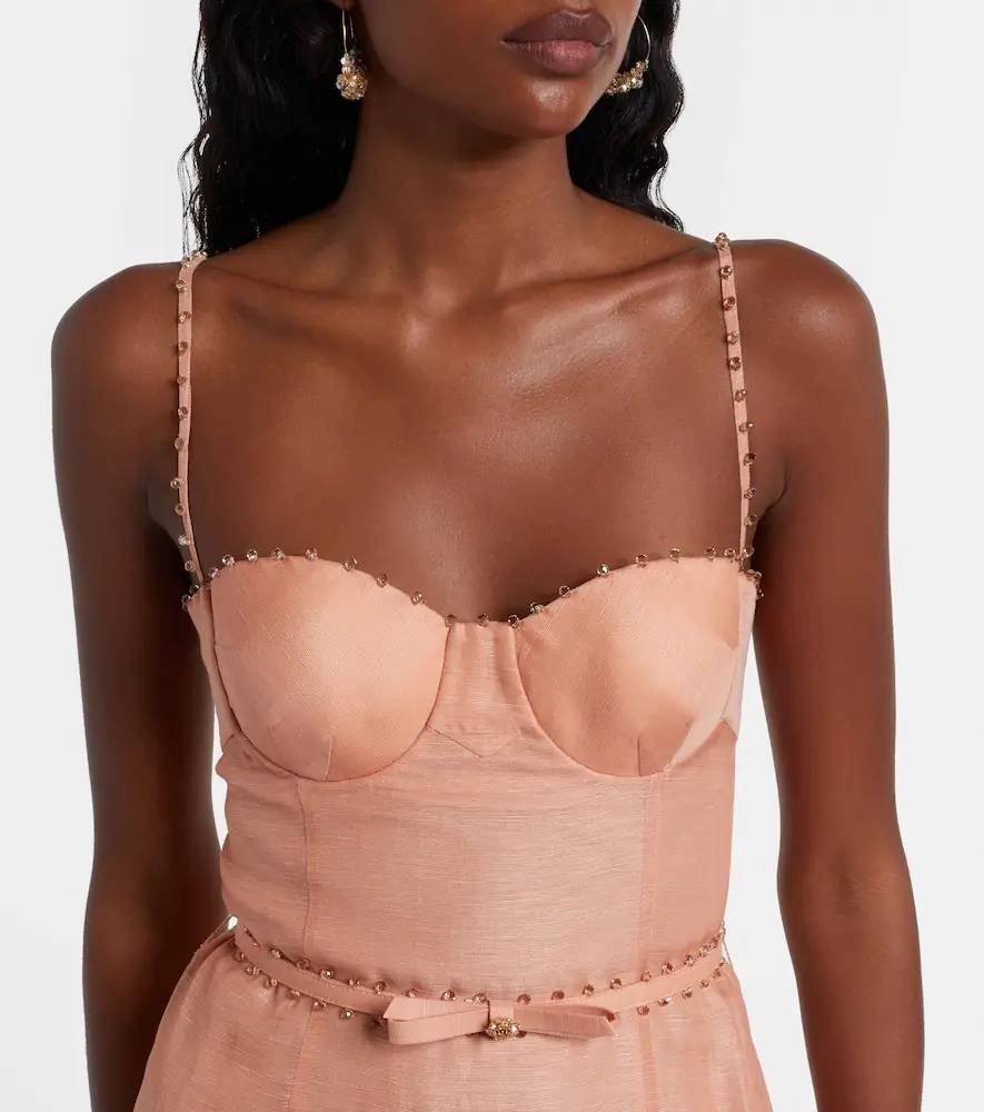 Zimmermann Hypnotic embellished linen and silk gown | Thumbnail 2 Zimmermann Hypnotic embellished linen and silk gown | Thumbnail 2