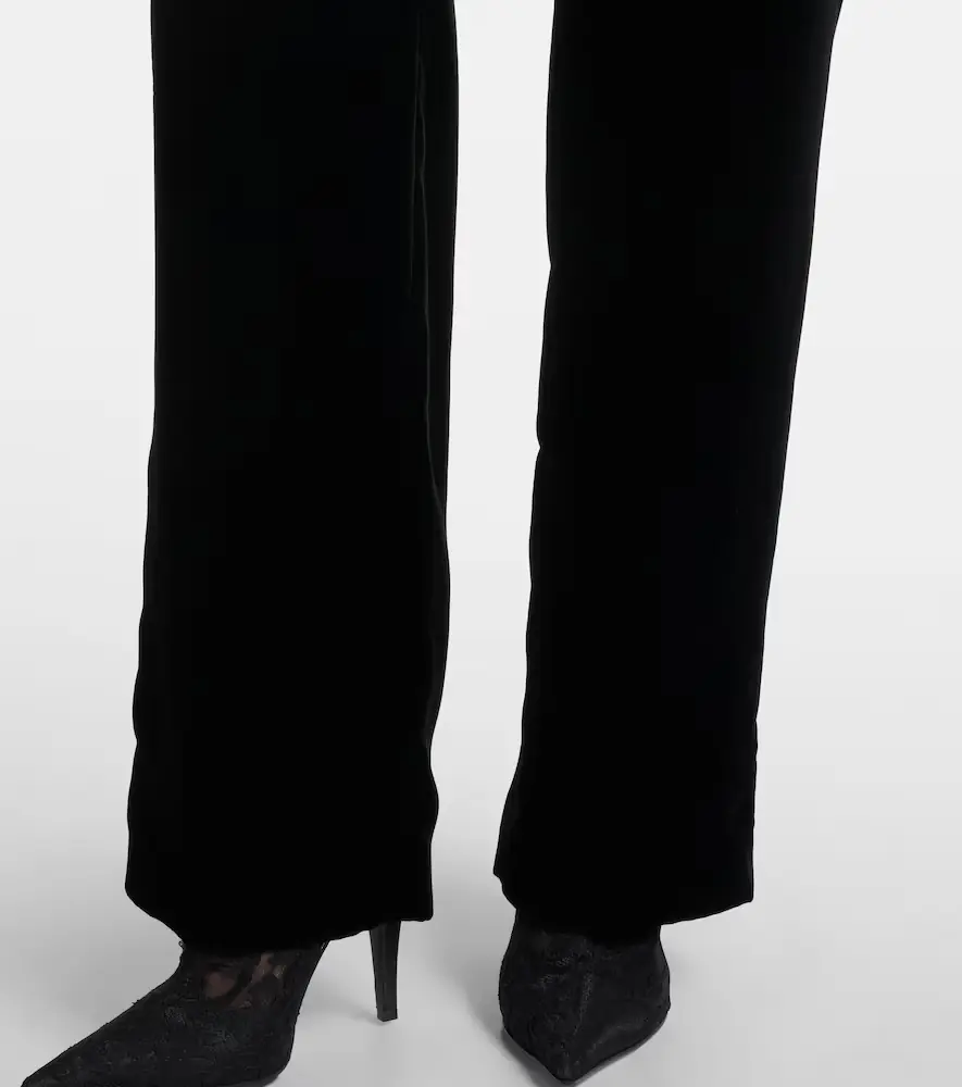 Alexander McQueen Low-rise velvet wide-leg pants | Thumbnail 3 Alexander McQueen Low-rise velvet wide-leg pants | Thumbnail 3