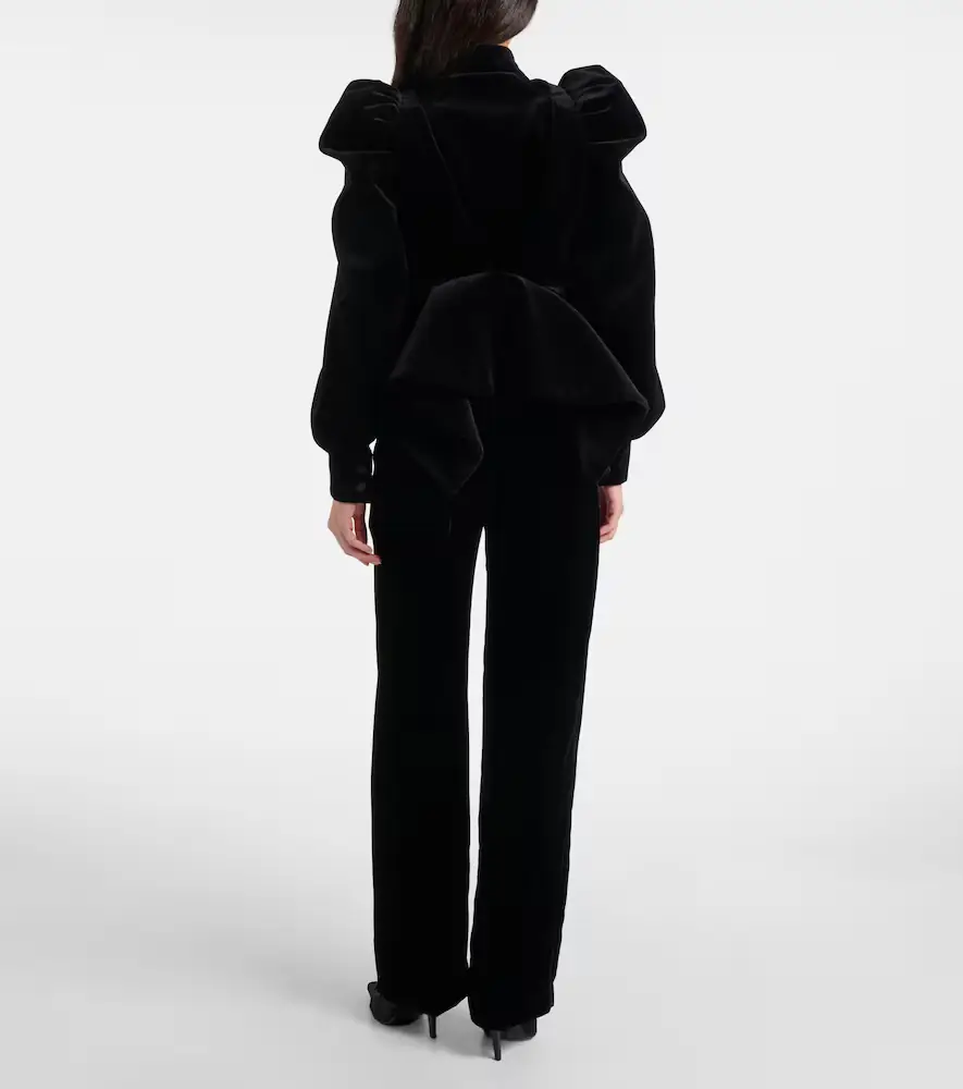 Alexander McQueen Low-rise velvet wide-leg pants | Thumbnail 4 Alexander McQueen Low-rise velvet wide-leg pants | Thumbnail 4