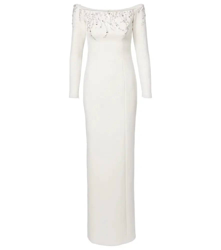 Safiyaa Bridal Gioia embellished crêpe gown