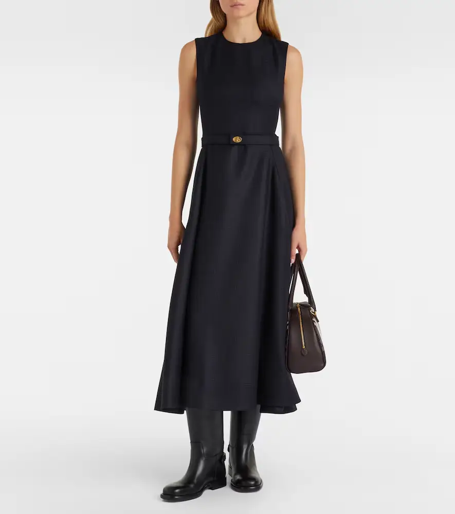 Burberry Prince of Wales check wool midi dress | Thumbnail 3 Burberry Prince of Wales check wool midi dress | Thumbnail 3