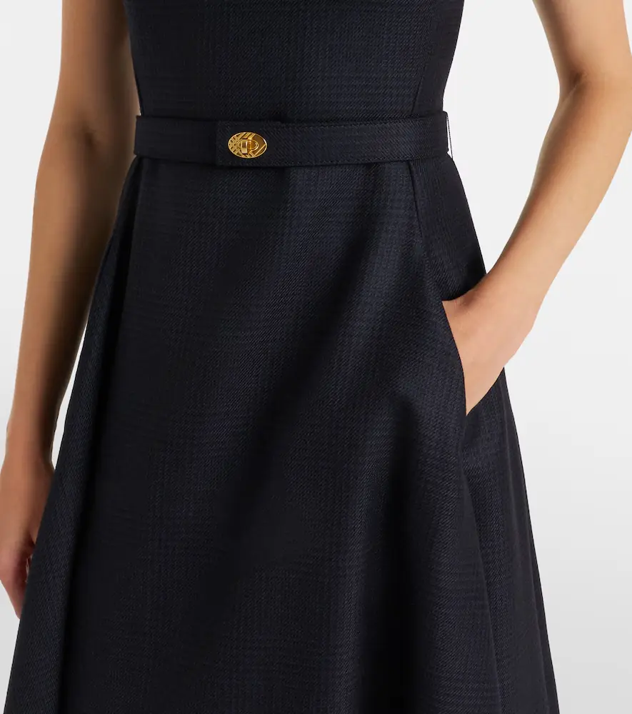 Burberry Prince of Wales check wool midi dress | Thumbnail 4 Burberry Prince of Wales check wool midi dress | Thumbnail 4