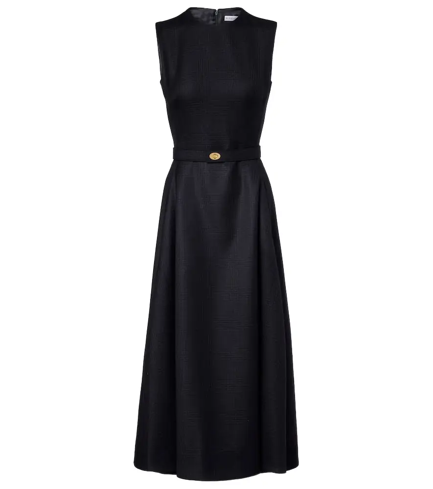 Burberry Prince of Wales check wool midi dress