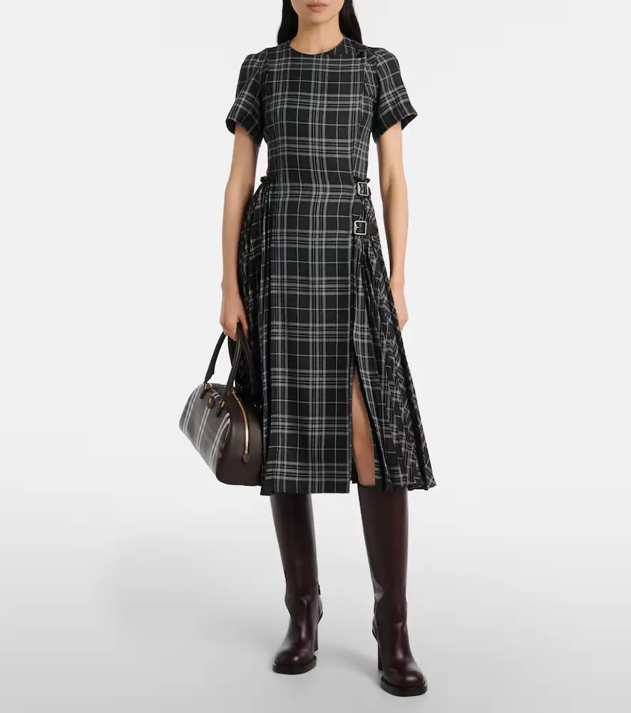 Burberry Meryl checked midi dress | Thumbnail 4 Burberry Meryl checked midi dress | Thumbnail 4