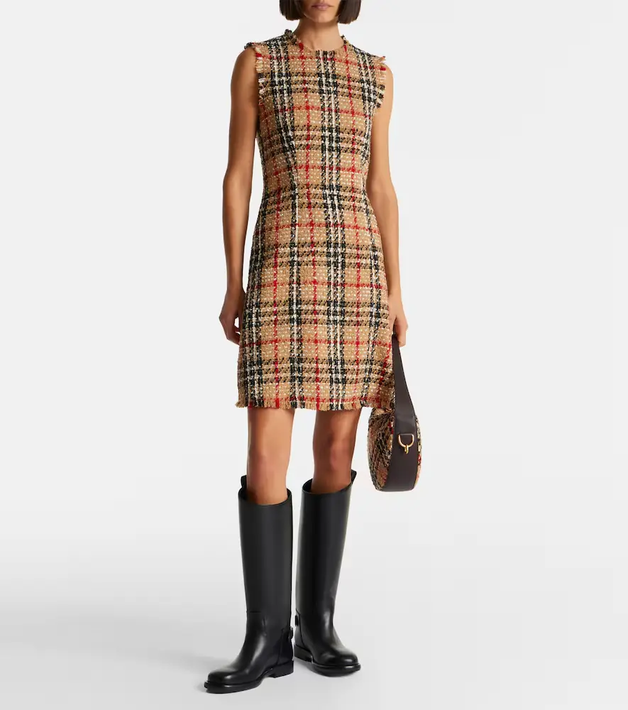 Burberry Check bouclé minidress | Thumbnail 3 Burberry Check bouclé minidress | Thumbnail 3