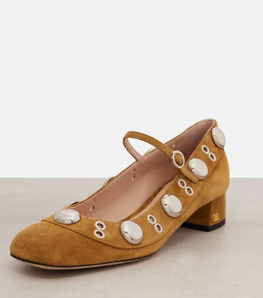Valentino Garavani Nellcote studded suede Mary Jane pumps | Thumbnail 2