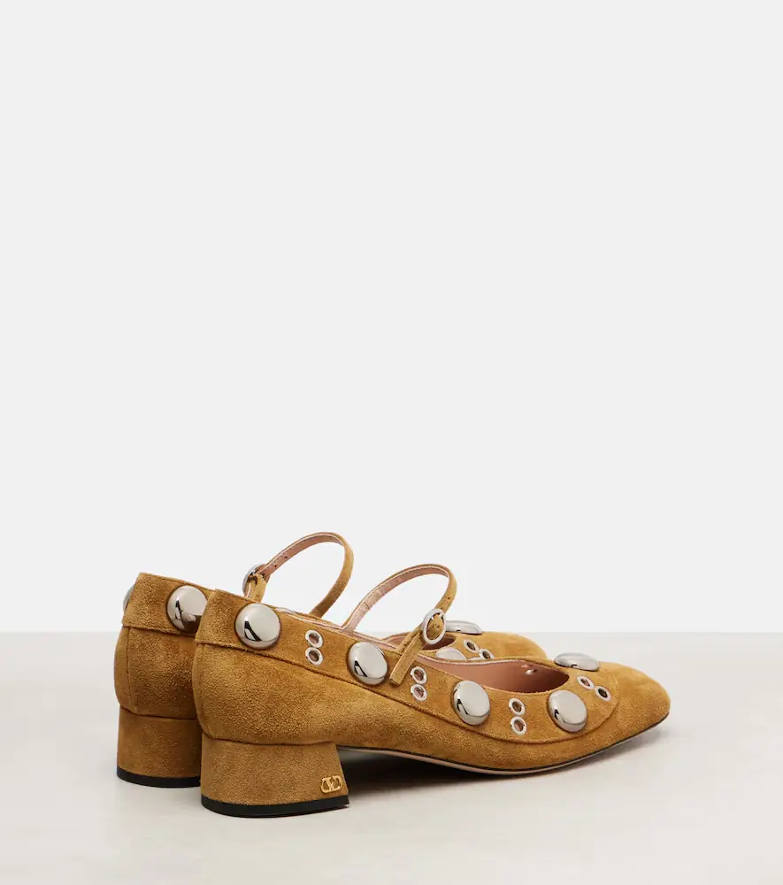 Valentino Garavani Nellcote studded suede Mary Jane pumps | Thumbnail 3
