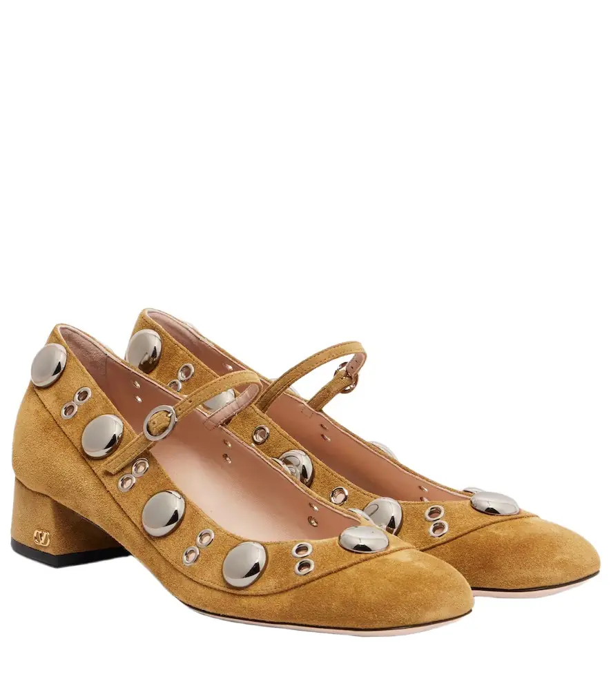 Valentino Garavani Nellcote studded suede Mary Jane pumps | Image 1 Valentino Garavani Nellcote studded suede Mary Jane pumps | Image 1