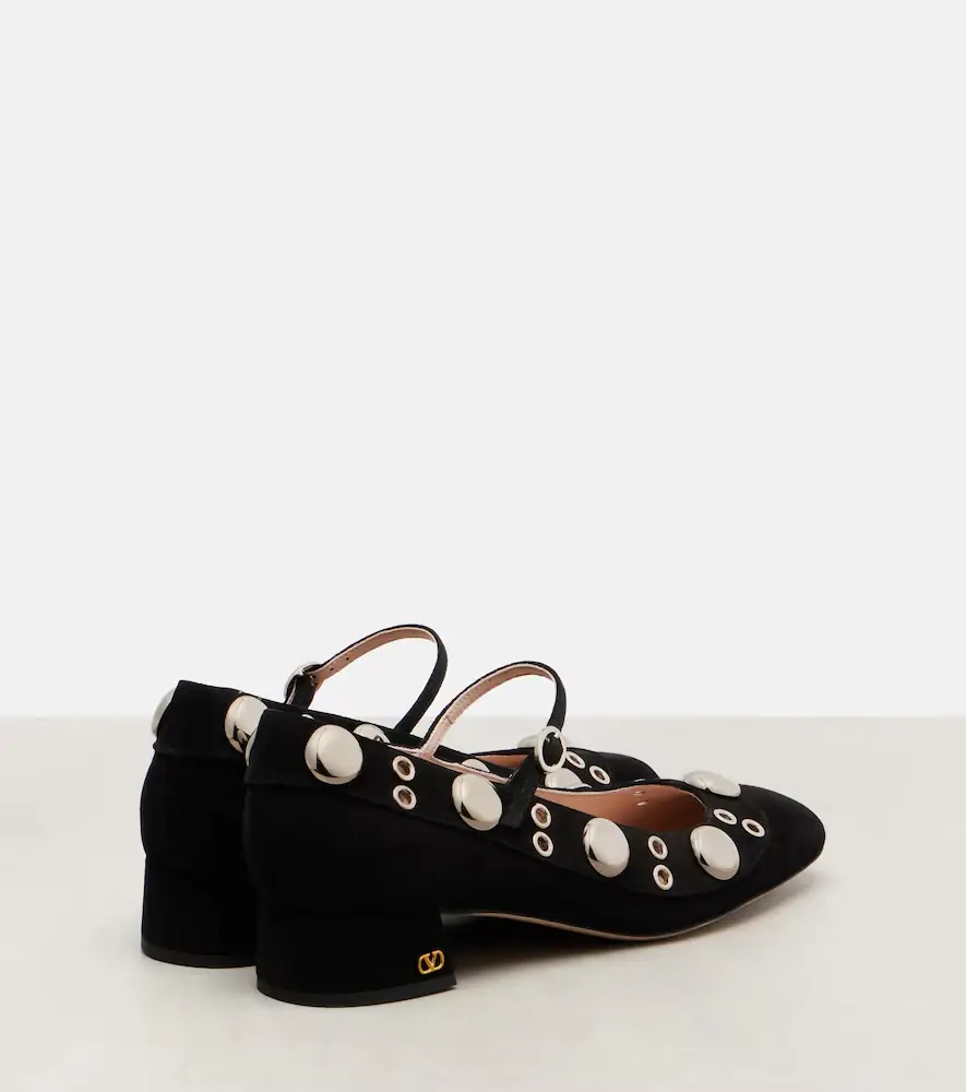 Valentino Garavani Nellcôte studded suede Mary Jane pumps | Thumbnail 4