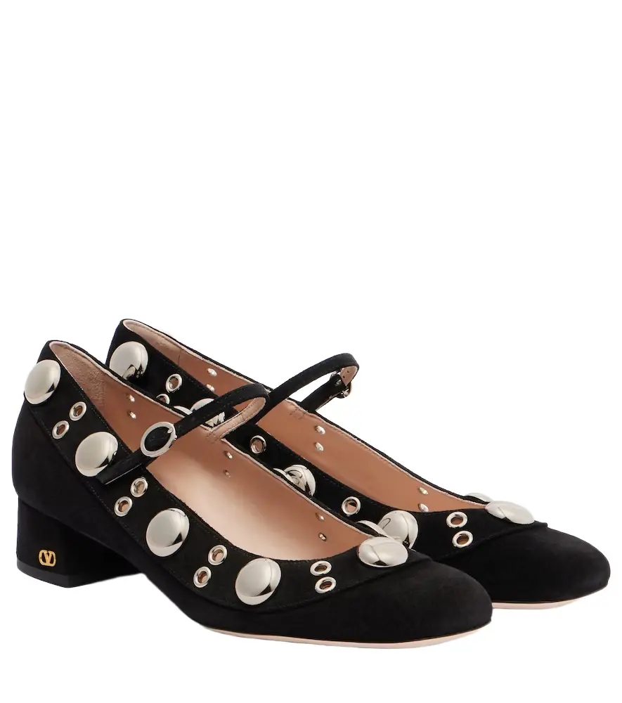 Valentino Garavani Nellcôte studded suede Mary Jane pumps | Image 1 Valentino Garavani Nellcôte studded suede Mary Jane pumps | Image 1