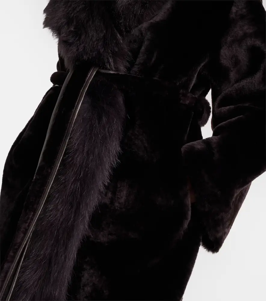 Nour Hammour Isadora reversible shearling wrap coat | Thumbnail 2 Nour Hammour Isadora reversible shearling wrap coat | Thumbnail 2