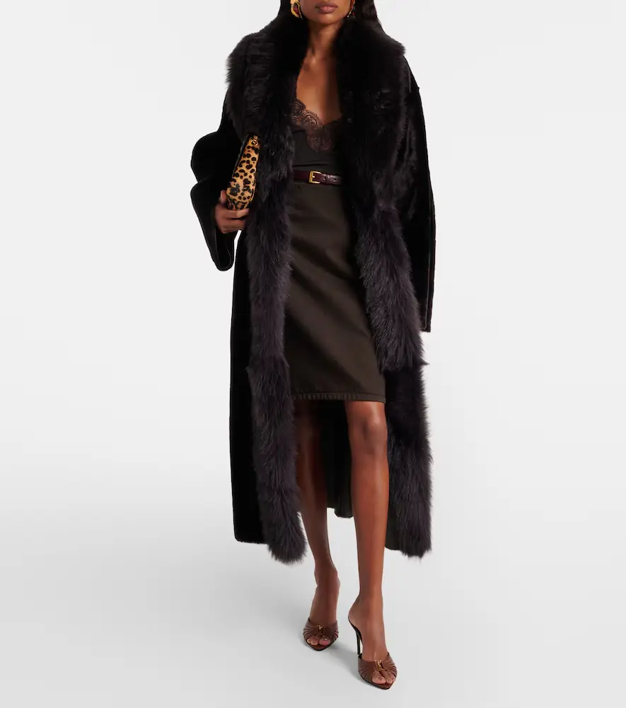 Nour Hammour Isadora reversible shearling wrap coat | Thumbnail 4 Nour Hammour Isadora reversible shearling wrap coat | Thumbnail 4