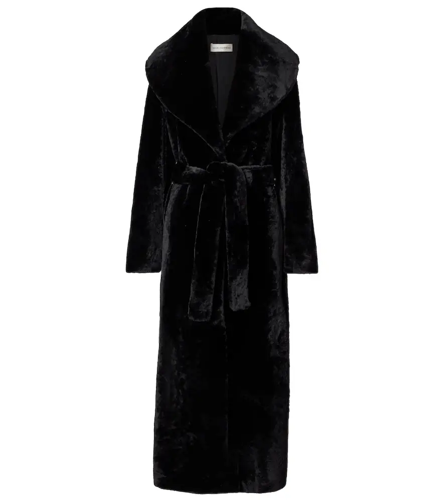 Nour Hammour Giovanna shearling wrap coat | Image 1 Nour Hammour Giovanna shearling wrap coat | Image 1