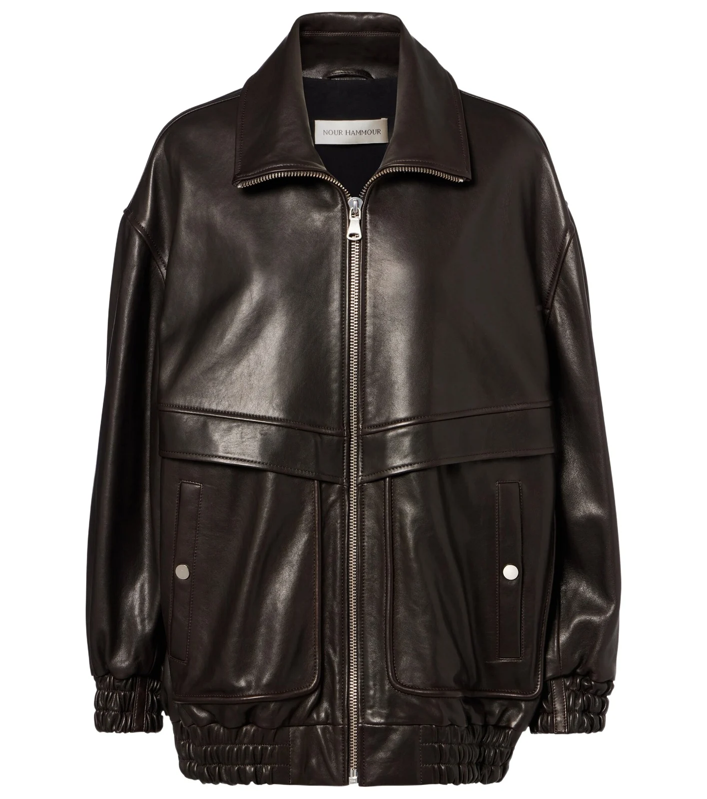 Nour Hammour Beck leather bomber jacket