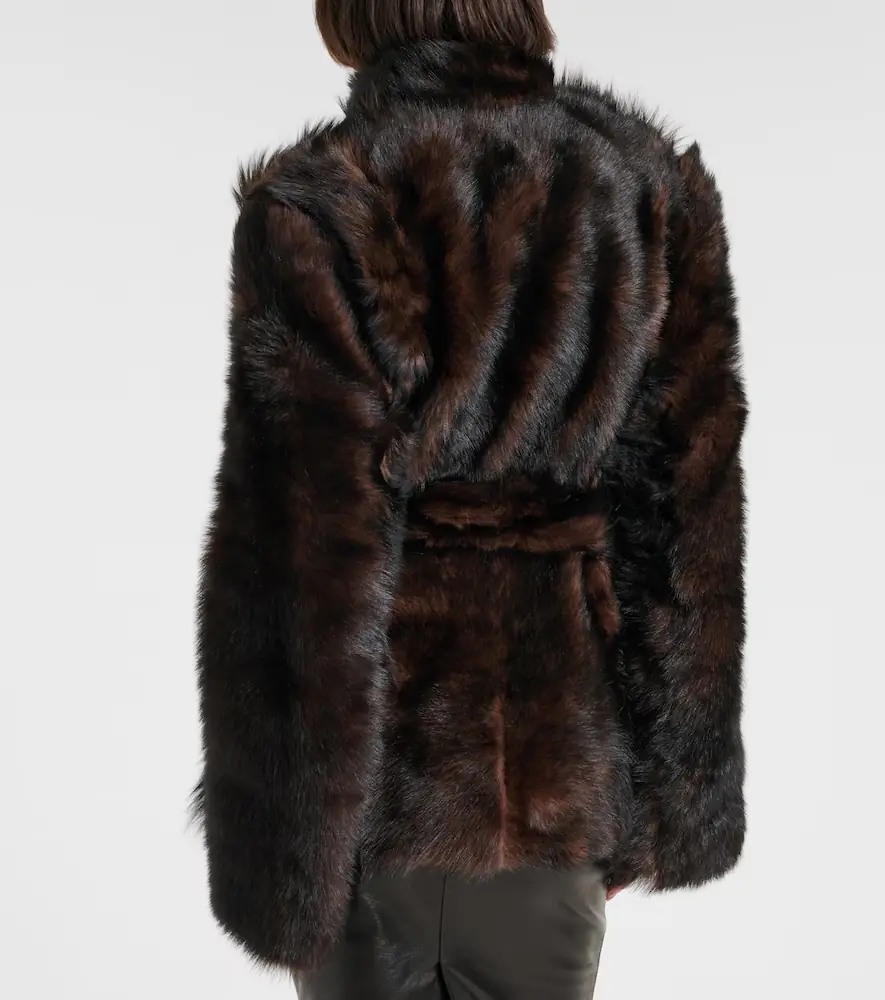 Nour Hammour Elsa shearling wrap coat | Thumbnail 3 Nour Hammour Elsa shearling wrap coat | Thumbnail 3