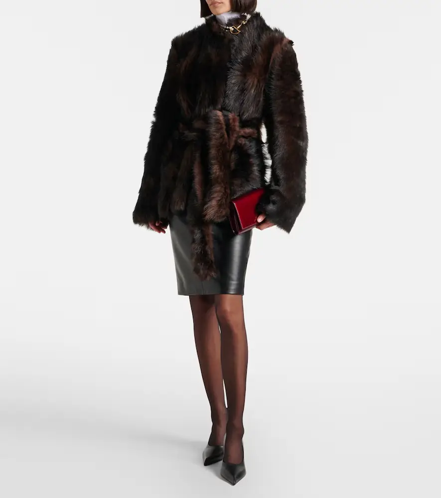 Nour Hammour Elsa shearling wrap coat | Thumbnail 4 Nour Hammour Elsa shearling wrap coat | Thumbnail 4
