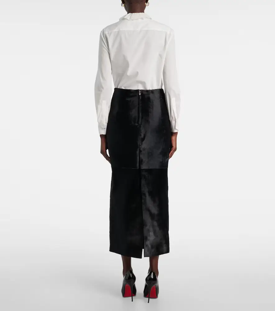 Nour Hammour Elisse calf hair pencil skirt | Thumbnail 4 Nour Hammour Elisse calf hair pencil skirt | Thumbnail 4