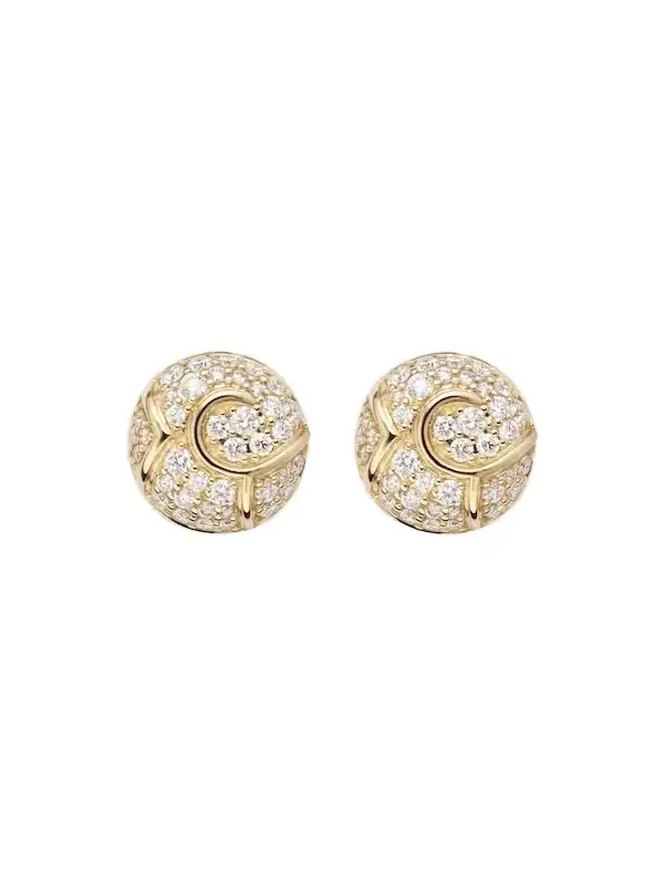 Onda Boule 18kt gold stud earrings with diamonds