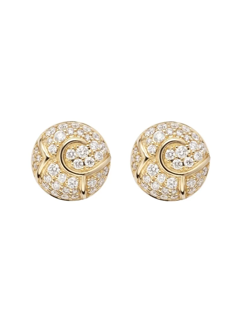 Onda Boule 18kt gold stud earrings with diamonds