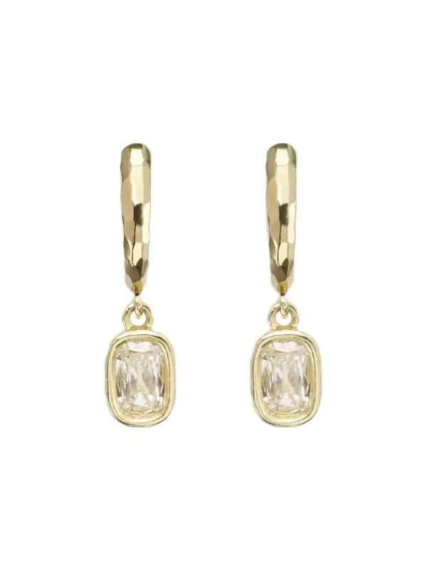 Hidden Gem 18kt gold huggies with diamonds