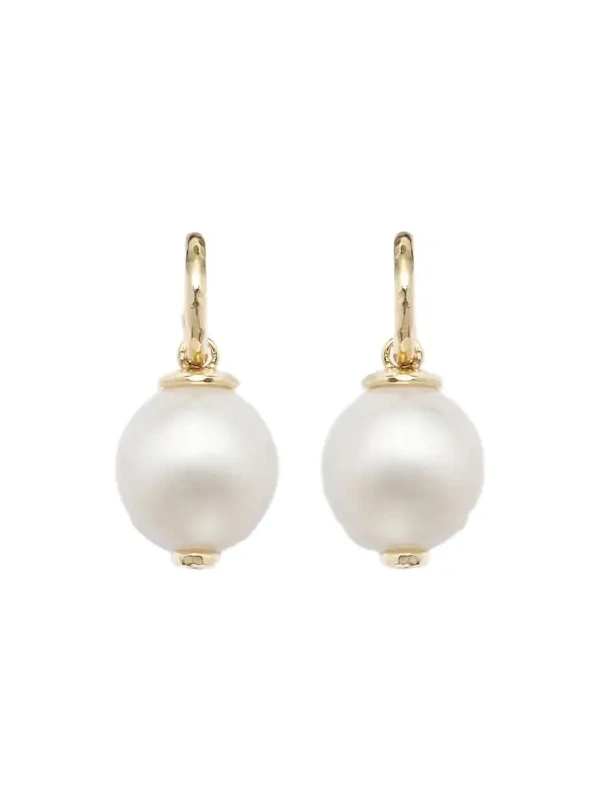 18kt gold drop earrings with diamonds and pearls 18kt gold drop earrings with diamonds and pearls