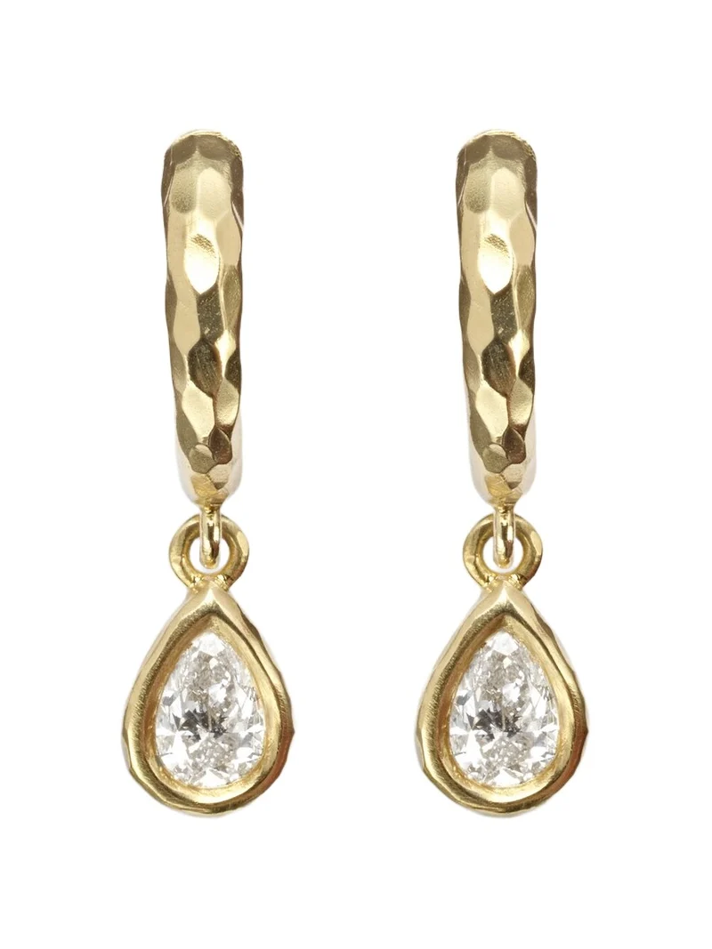 Hidden Gem 18kt gold huggie earrings with diamonds Hidden Gem 18kt gold huggie earrings with diamonds