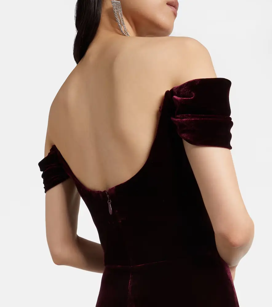 Costarellos Embellished off-shoulder velvet gown | Thumbnail 5 Costarellos Embellished off-shoulder velvet gown | Thumbnail 5