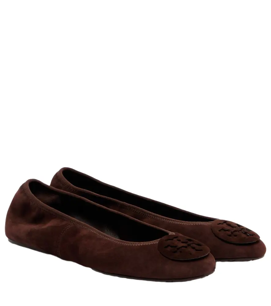 Tory Burch Reva Travel suede ballet flats