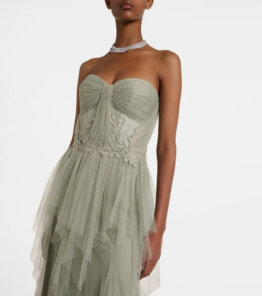 Costarellos Embellished tulle corset gown | Thumbnail 3