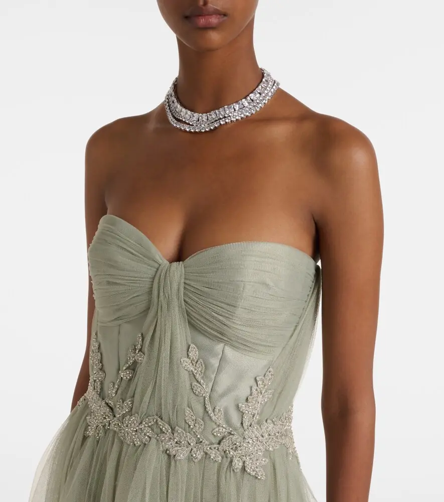 Costarellos Embellished tulle corset gown | Thumbnail 5
