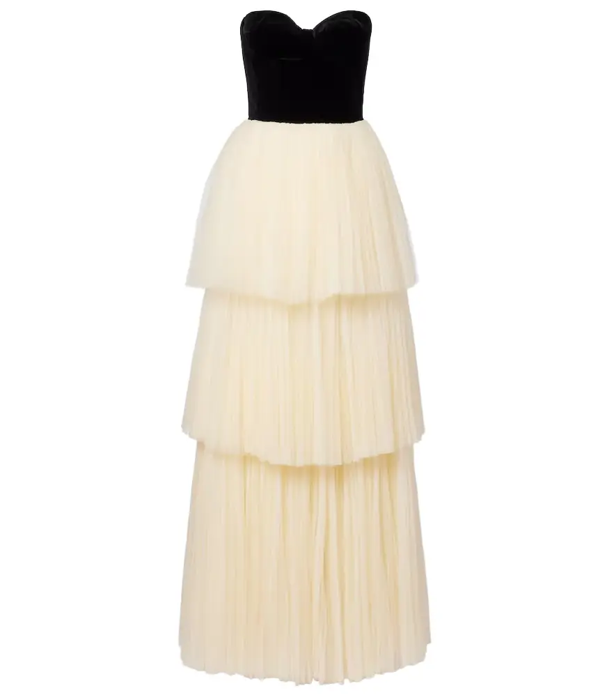 Costarellos Nathalia velvet and tulle bustier gown | Image 1 Costarellos Nathalia velvet and tulle bustier gown | Image 1