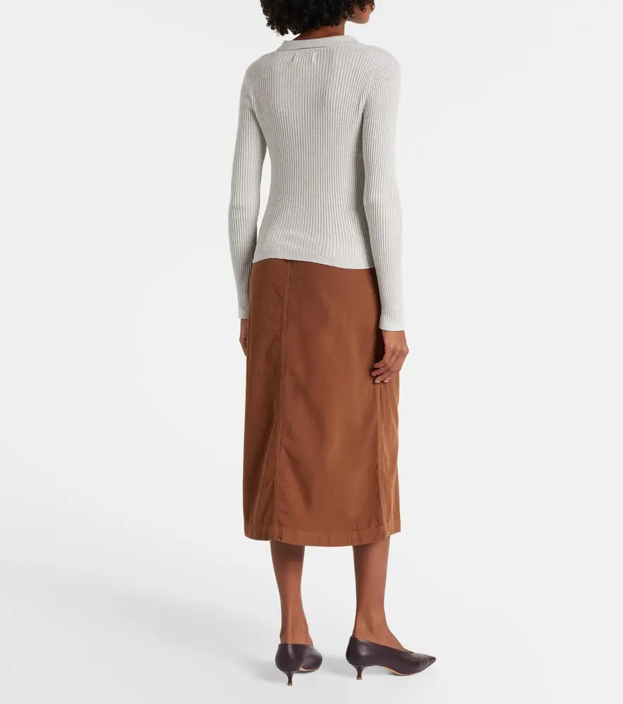 Velvet Nikki cotton and cashmere polo shirt | Thumbnail 3