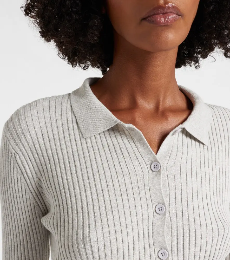 Velvet Nikki cotton and cashmere polo shirt | Thumbnail 5