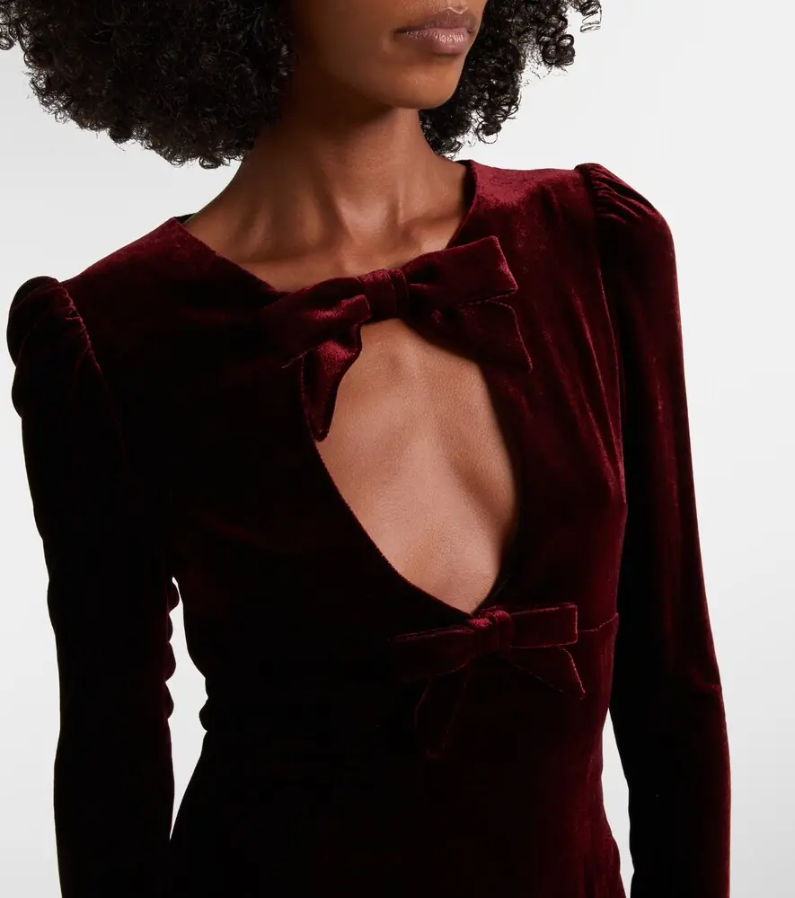 Alessandra Rich Bow-detail cutout velvet gown | Thumbnail 5