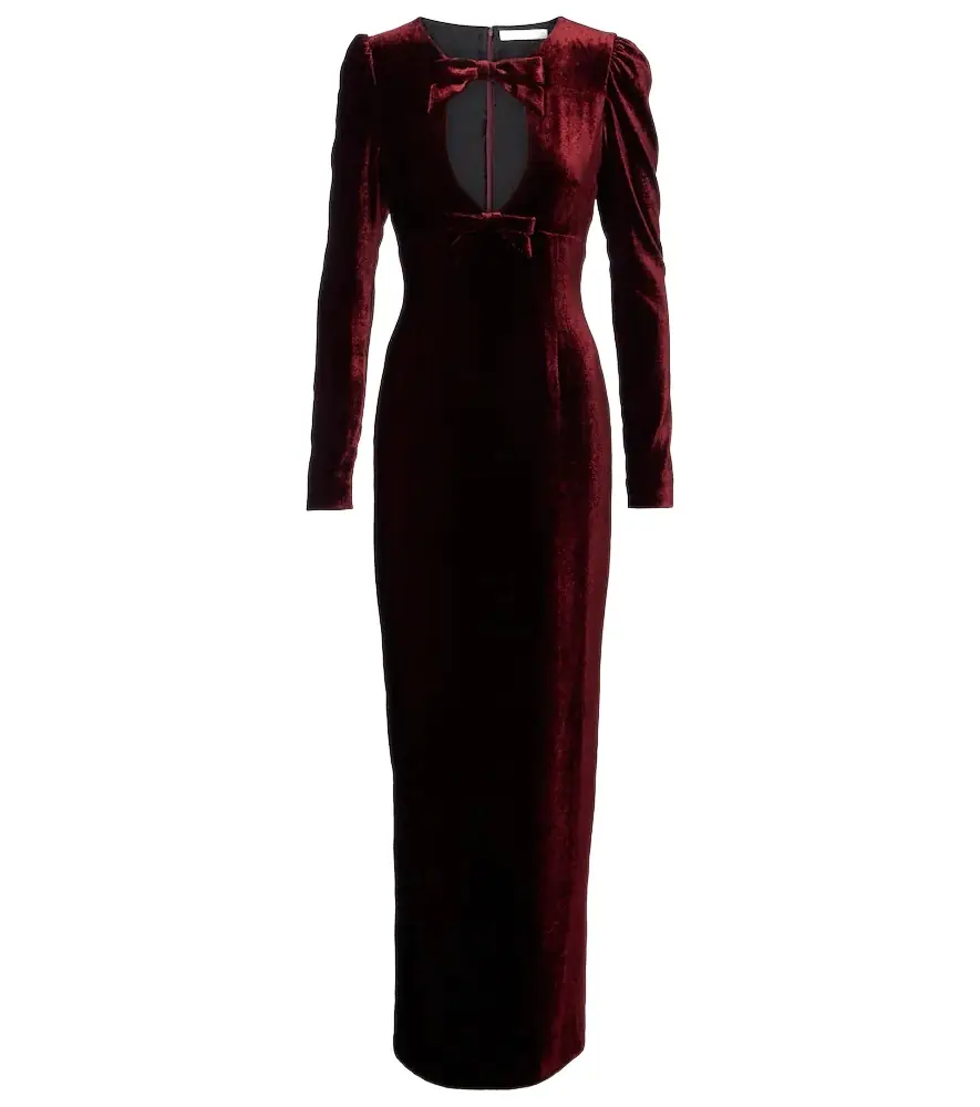 Alessandra Rich Bow-detail cutout velvet gown | Image 1 Alessandra Rich Bow-detail cutout velvet gown | Image 1