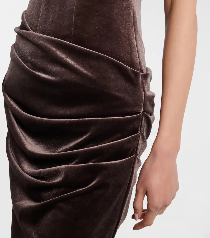 Alex Perry Draped velvet gown | Thumbnail 2 Alex Perry Draped velvet gown | Thumbnail 2