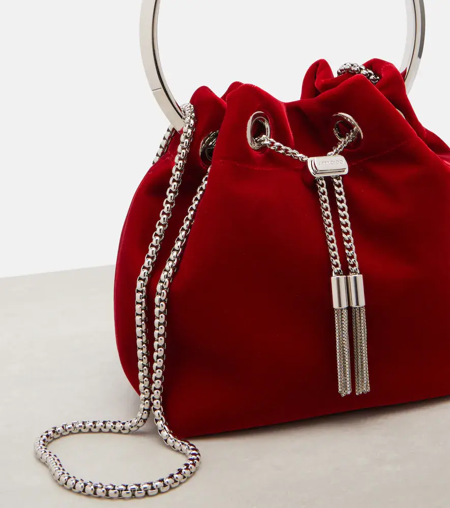 Jimmy Choo Bon Bon Small velvet bucket bag | Thumbnail 2 Jimmy Choo Bon Bon Small velvet bucket bag | Thumbnail 2