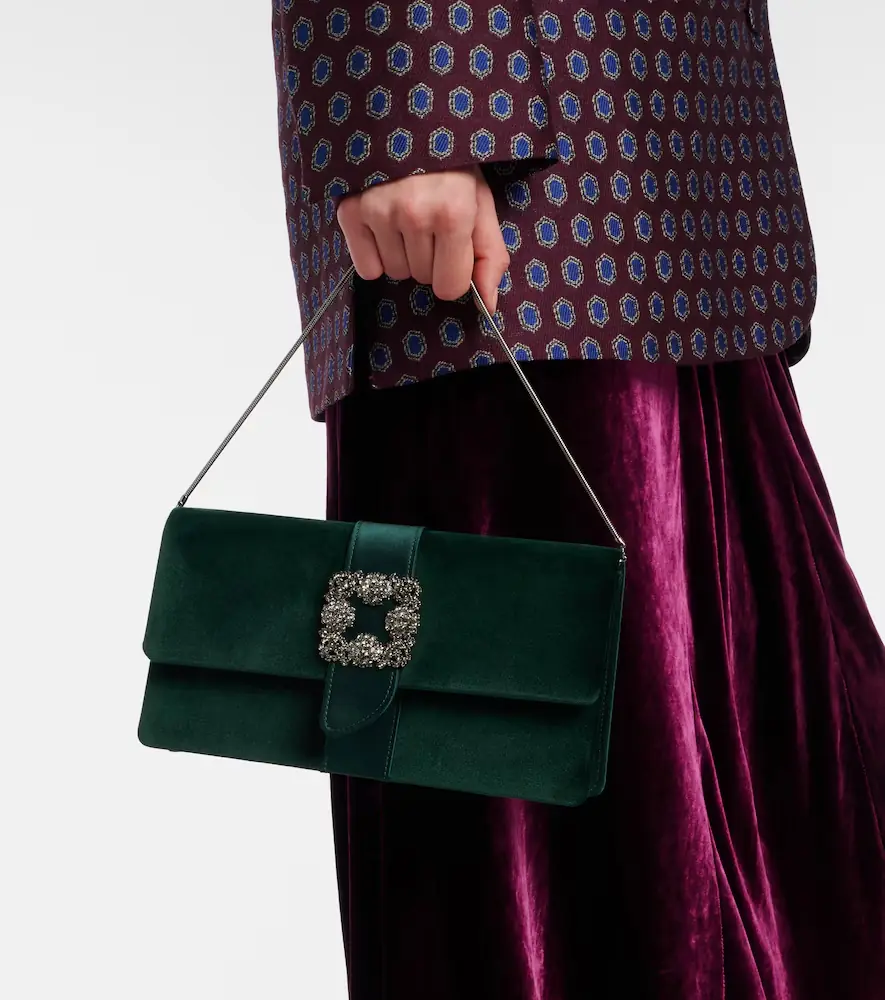 Manolo Blahnik Capri embellished velvet clutch | Thumbnail 5