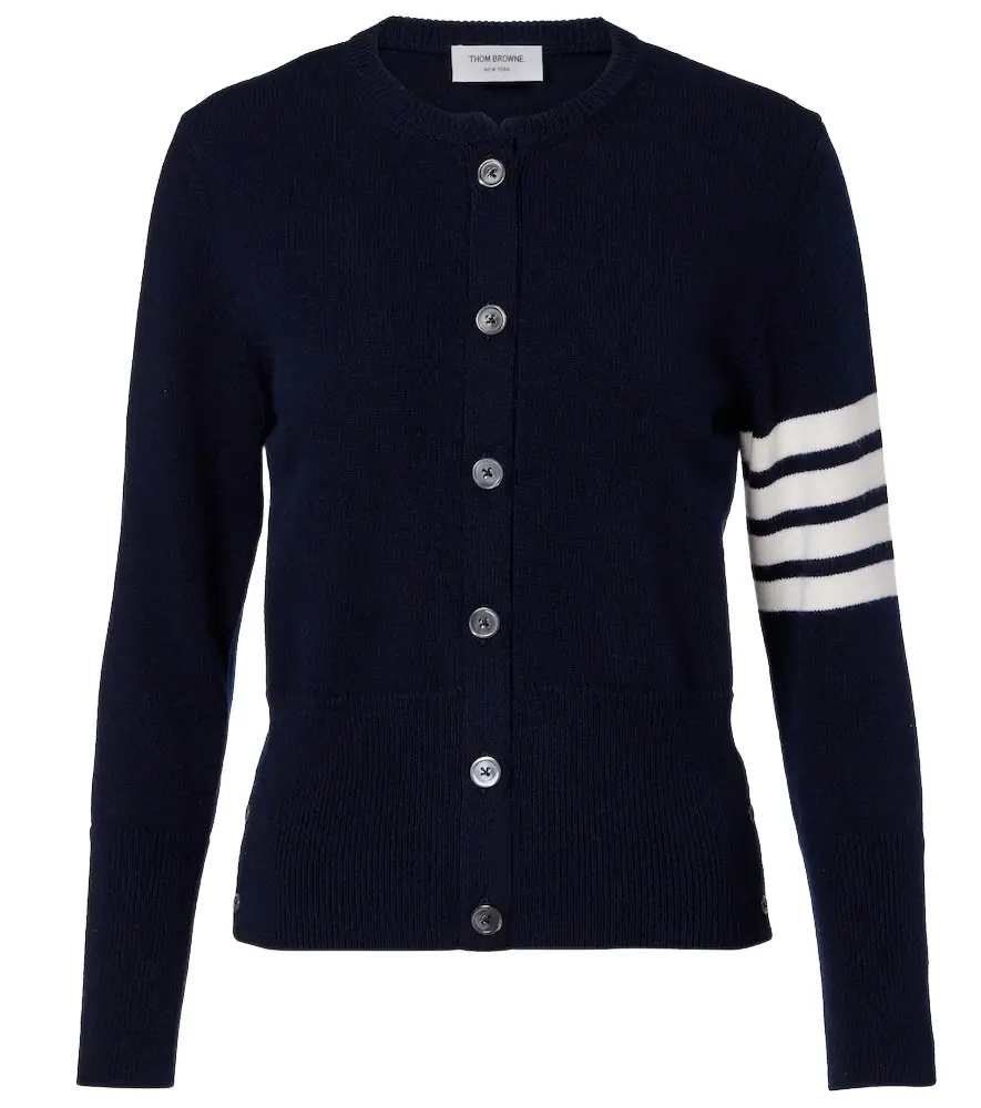 Thom Browne 4-Bar intarsia virgin wool cardigan | Image 1 Thom Browne 4-Bar intarsia virgin wool cardigan | Image 1