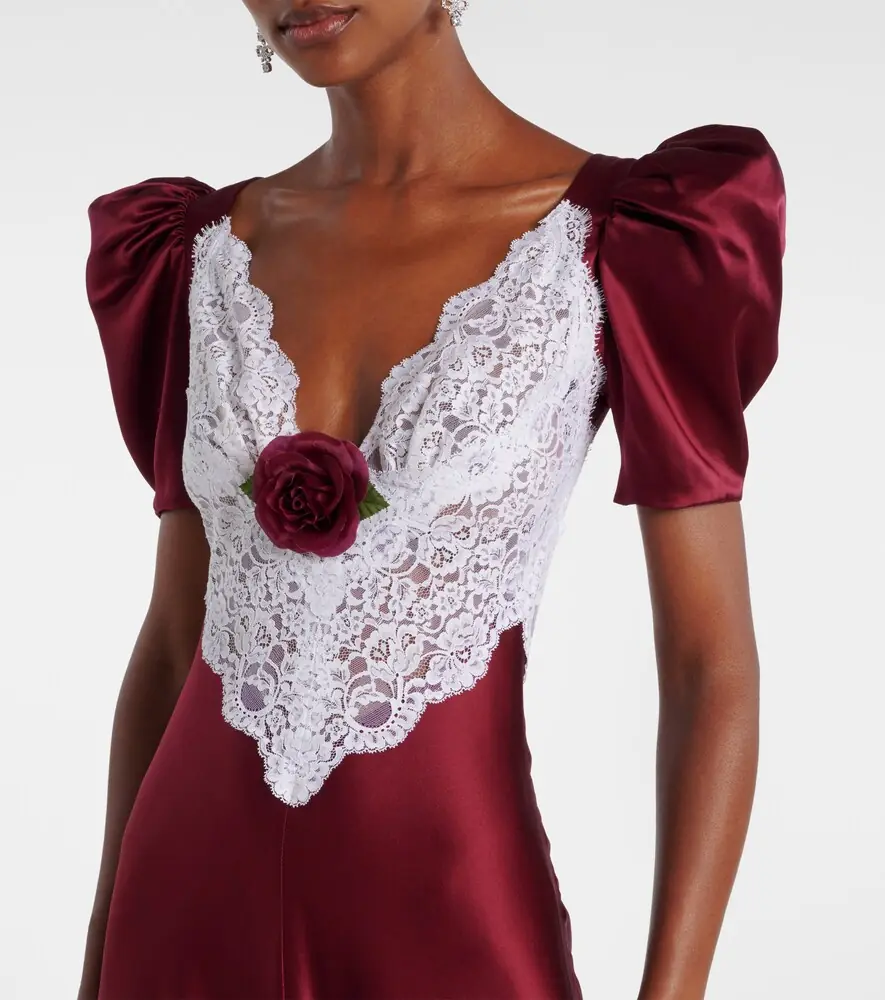 Rodarte Floral-appliqué lace-trimmed silk gown | Thumbnail 3 Rodarte Floral-appliqué lace-trimmed silk gown | Thumbnail 3