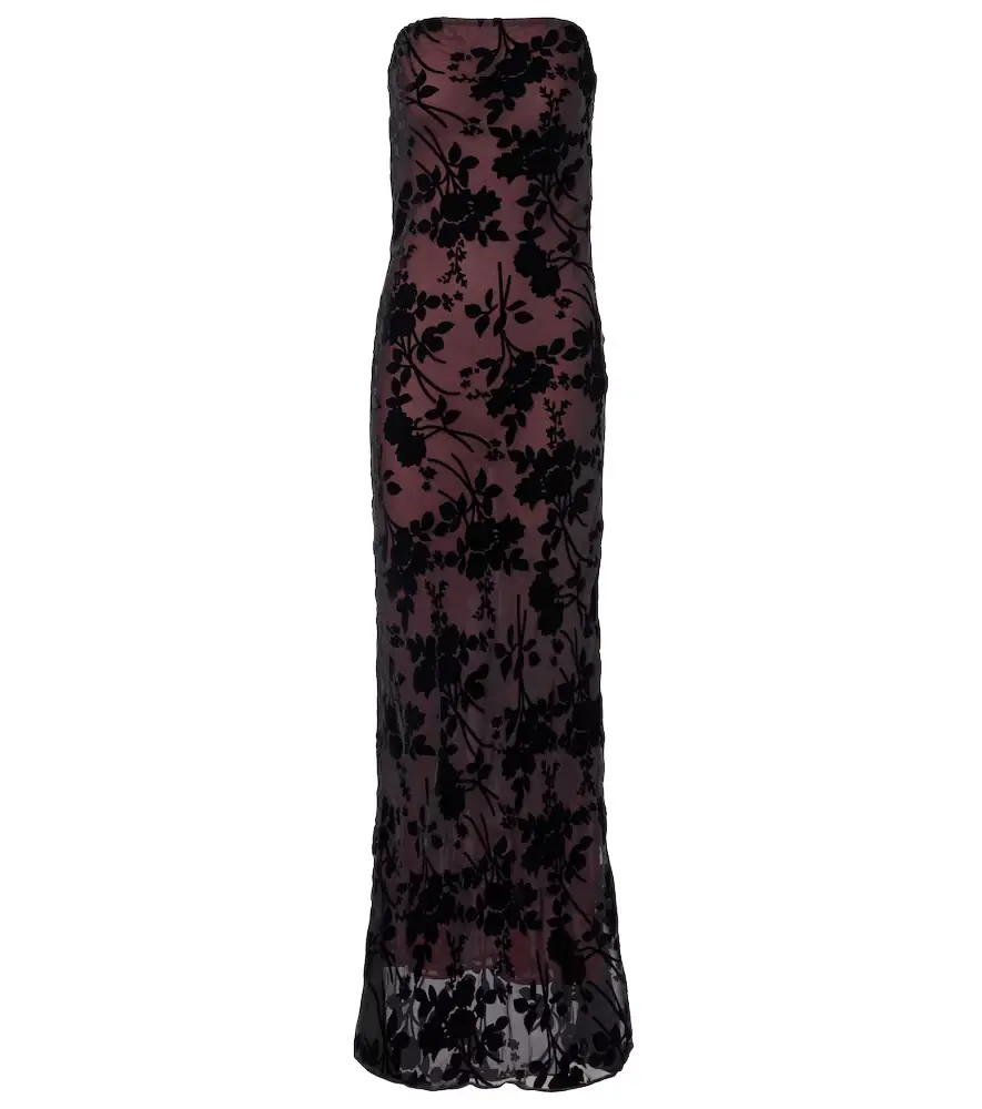 Rodarte Floral devoré velvet gown