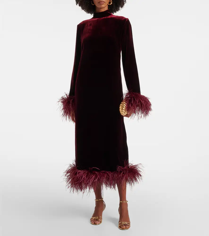 Taller Marmo Gina Venti feather-trimmed midi dress | Thumbnail 6 Taller Marmo Gina Venti feather-trimmed midi dress | Thumbnail 6