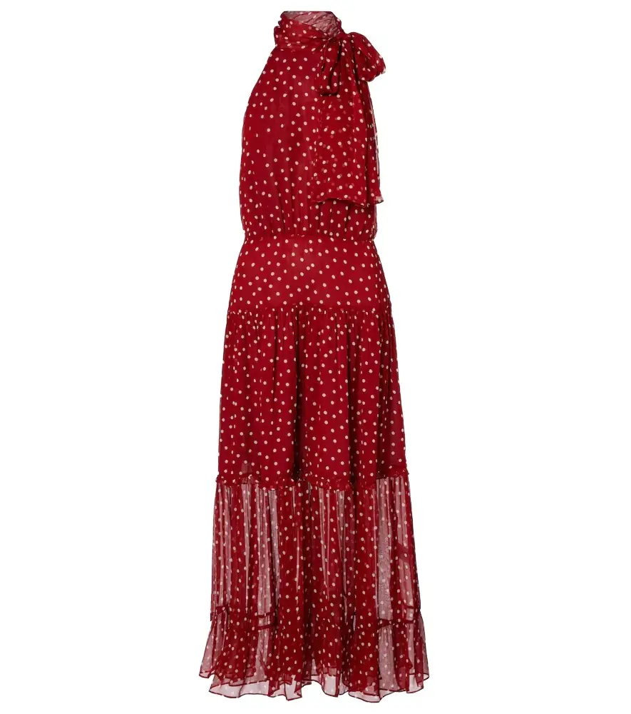 Rixo Abi polka-dot chiffon midi dress | Image 1 Rixo Abi polka-dot chiffon midi dress | Image 1