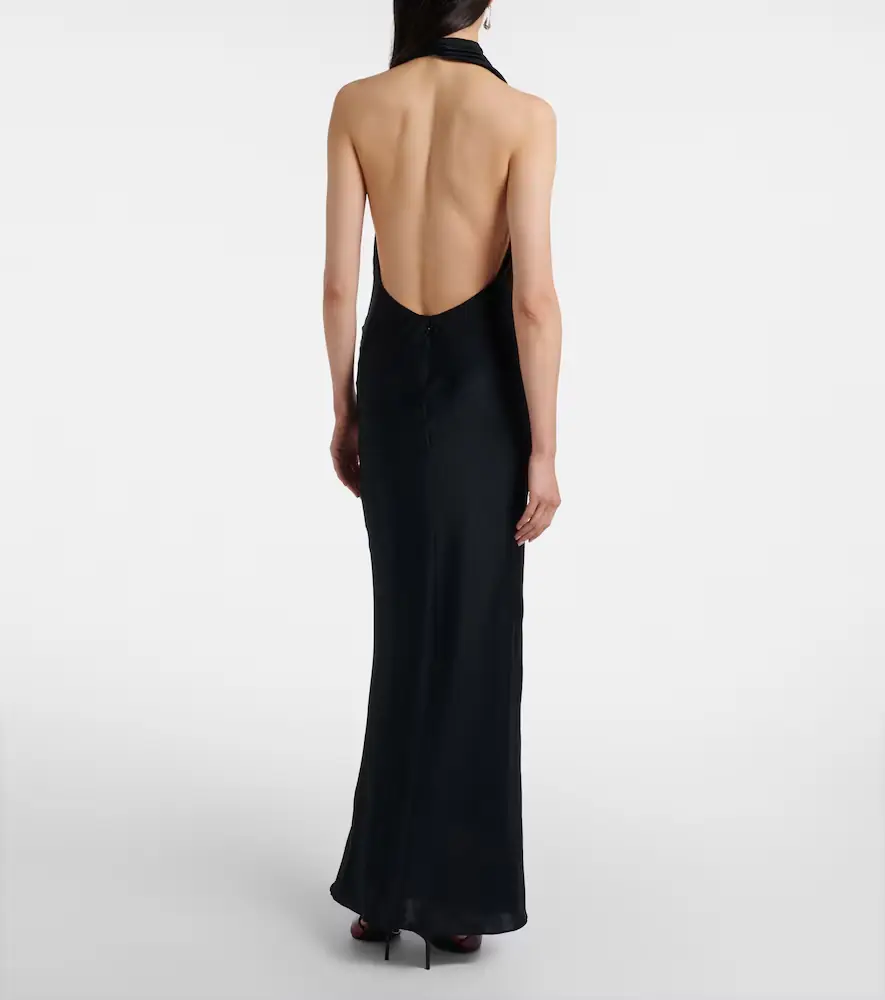 Staud Poppi draped halterneck silk-blend gown | Thumbnail 3