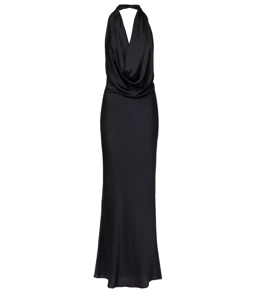 Staud Poppi draped halterneck silk-blend gown | Image 1 Staud Poppi draped halterneck silk-blend gown | Image 1