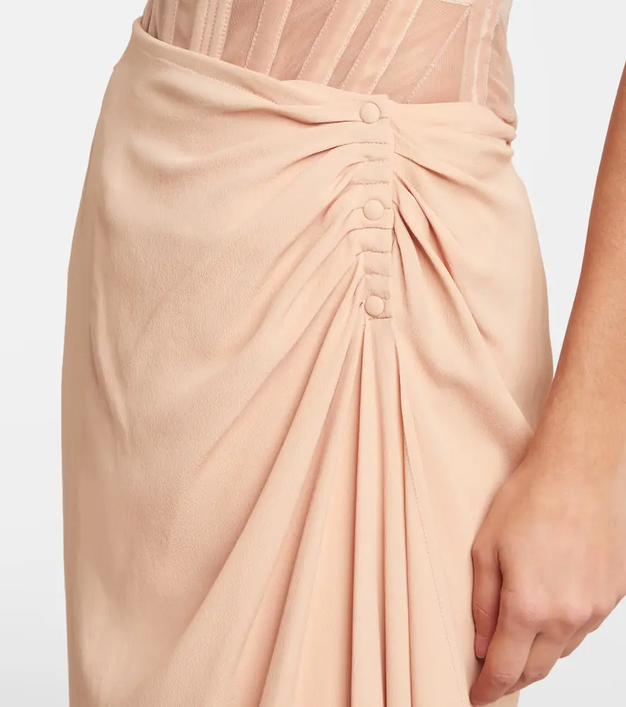 Mugler re/edit draped crêpe georgette maxi skirt | Thumbnail 2 Mugler re/edit draped crêpe georgette maxi skirt | Thumbnail 2