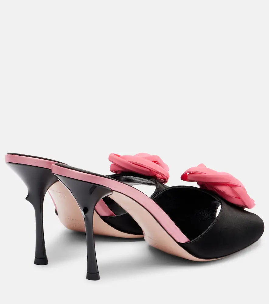 Roger Vivier Rose Vivier 85 floral satin mules | Thumbnail 3